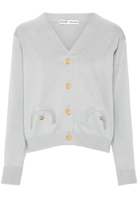 Cardigan con scollo a V in grigio chiaro BLAZÉ MILANO - donna